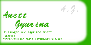 anett gyurina business card